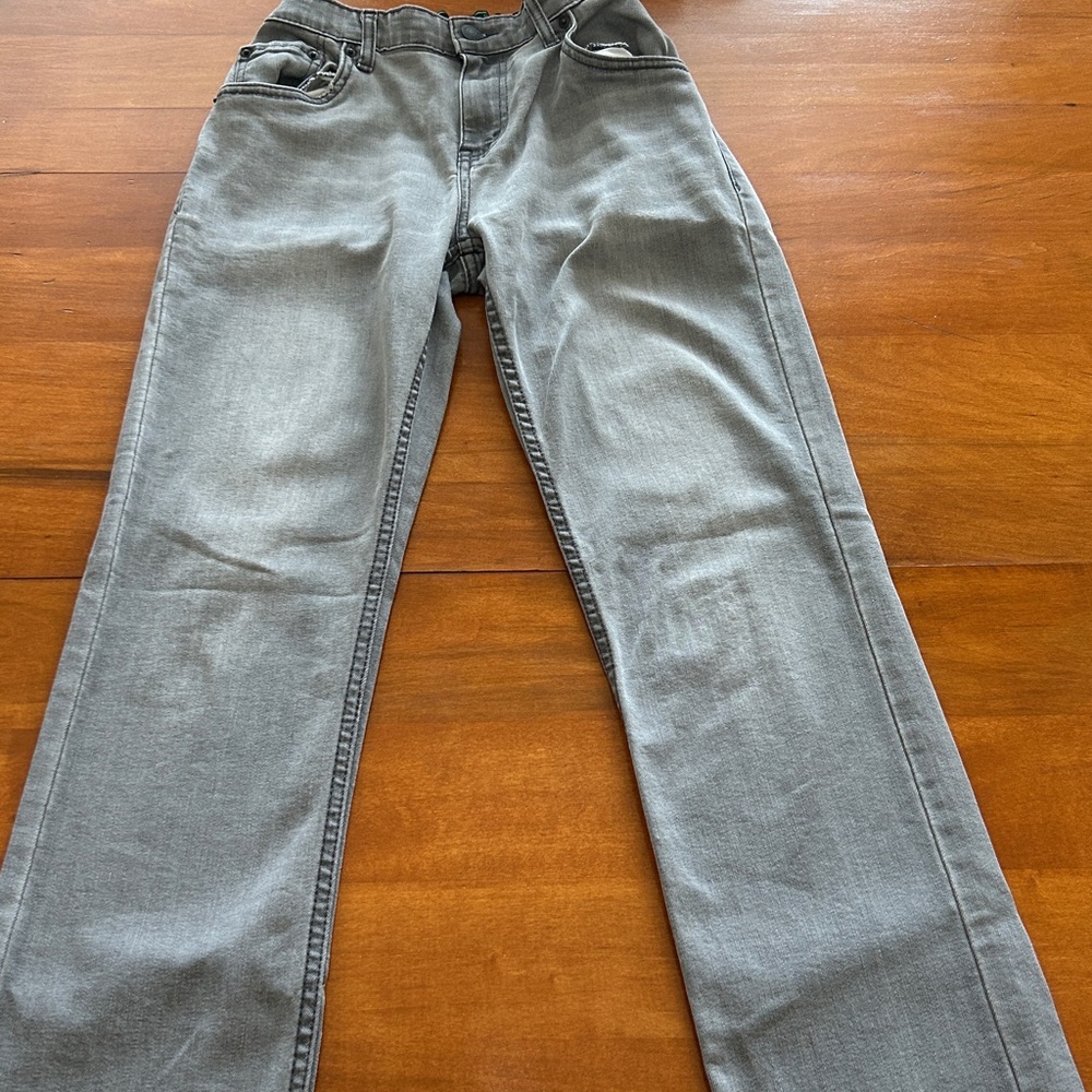Levi's 511 Slim Fit Boys Jeans Size 18 Light Gray Wash